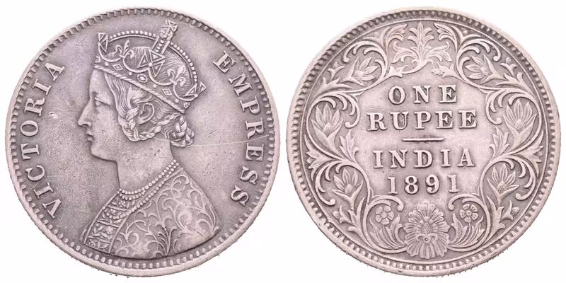 Velká Británie - Indie, Rupie 1891