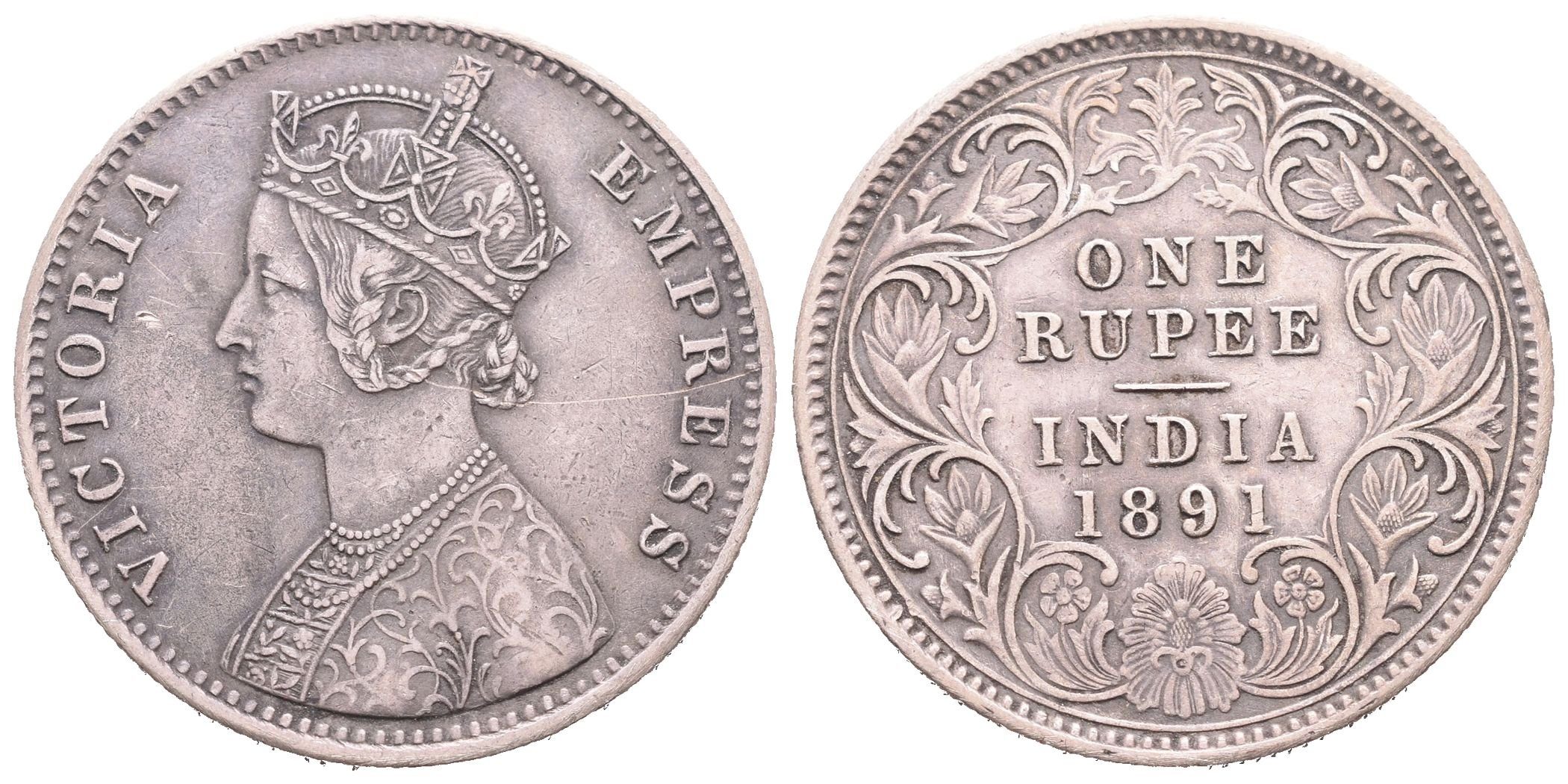 Velká Británie - Indie, Rupie 1891