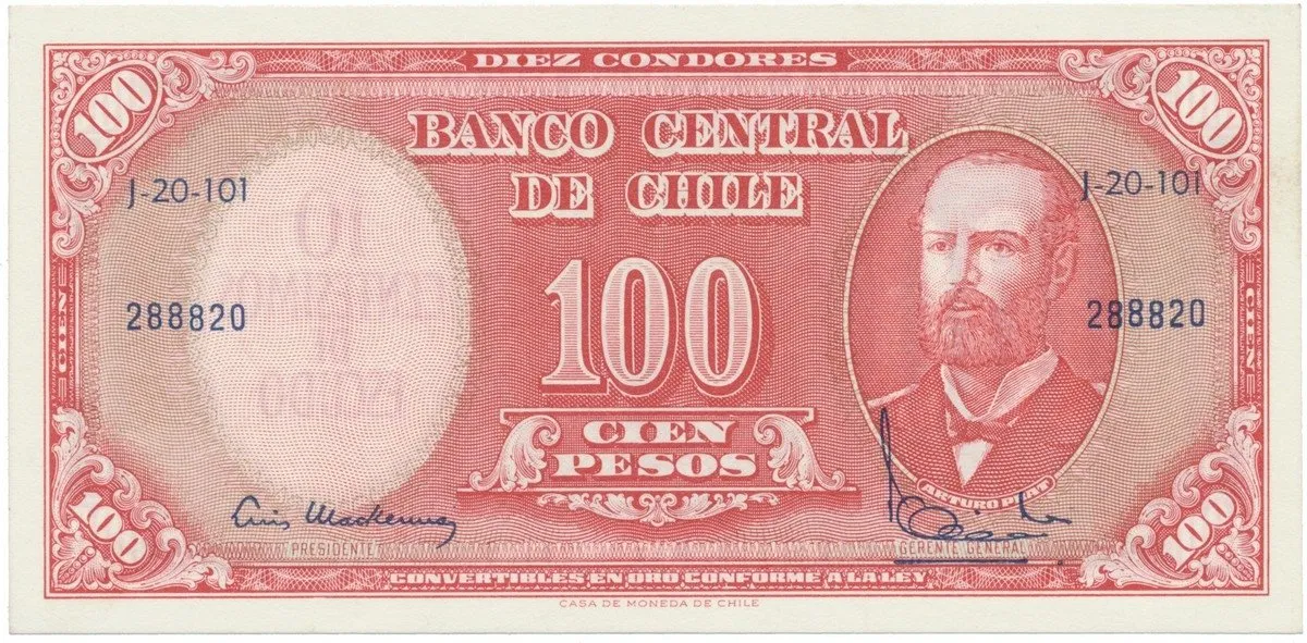 Chile, 10 Centesimos (1960~1961), P.127