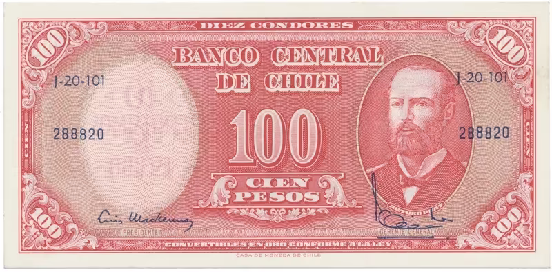 Chile, 10 Centesimos (1960~1961), P.127