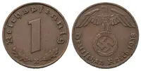 III. říše, 1 Pfennig 1938 E - fotografie 2