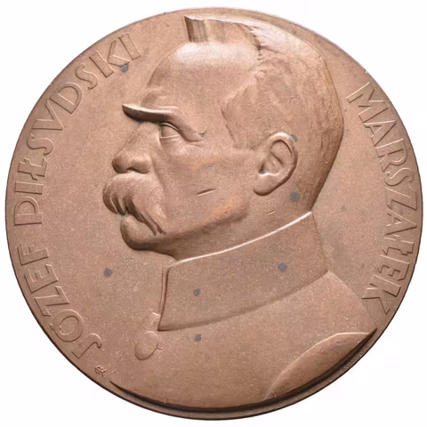 AE Medaile 1928 - K 10. výročí vzniku Polské republiky, Jozef Pilsudski.