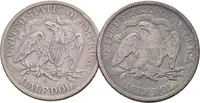 1/2 Dollar 1876 + 1/2 Dollar 1876 S, KM.A99, oběhové zachovalosti_2 ks — 2