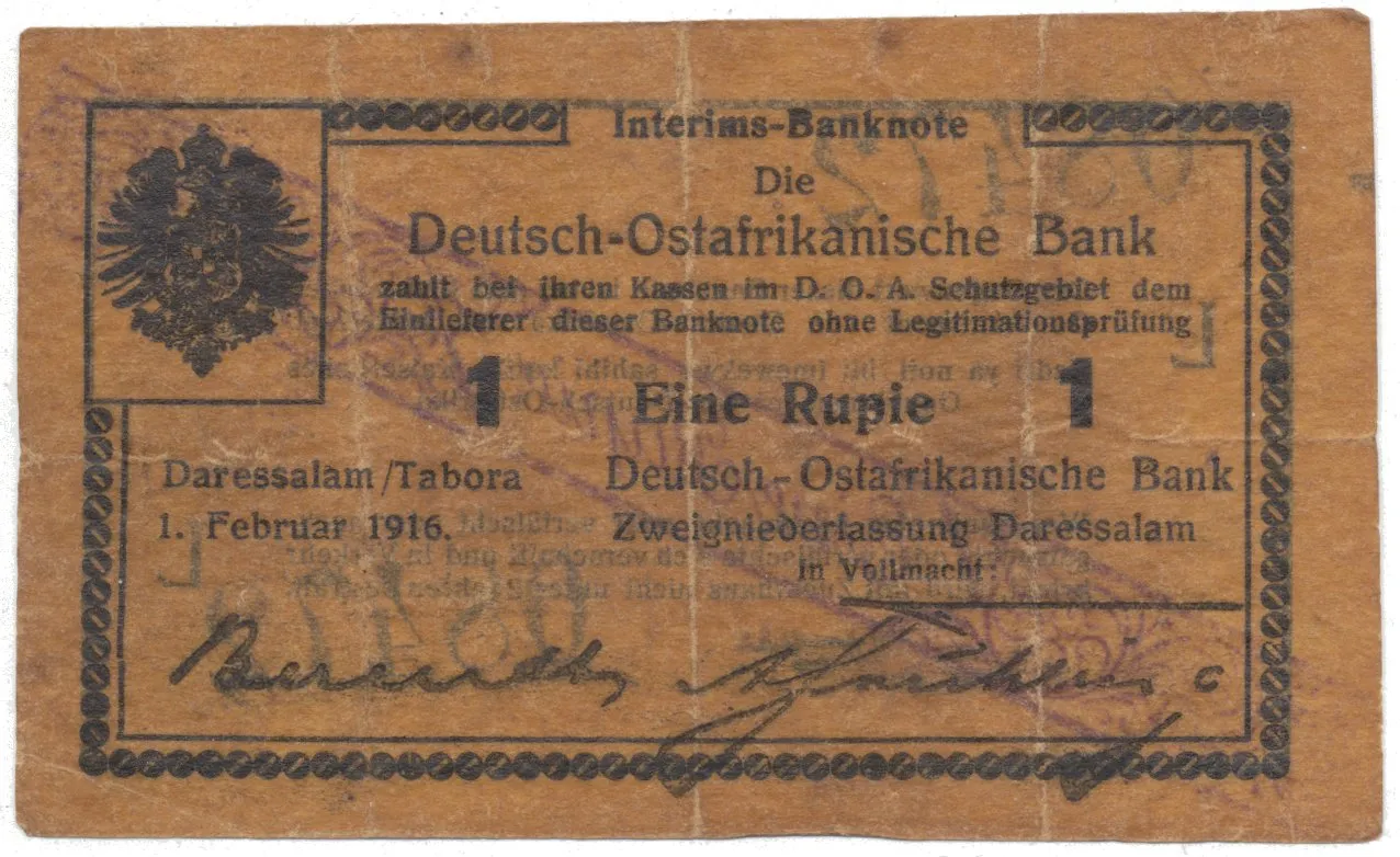 Německá Východní Afrika, 1 Rupie 1. 2. 1916, série L, R.927a