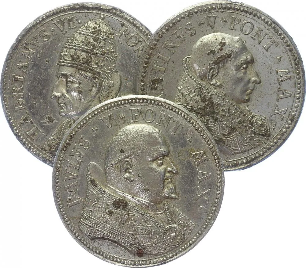 Vatikán - životopisné medaile, cca 18. století — 1