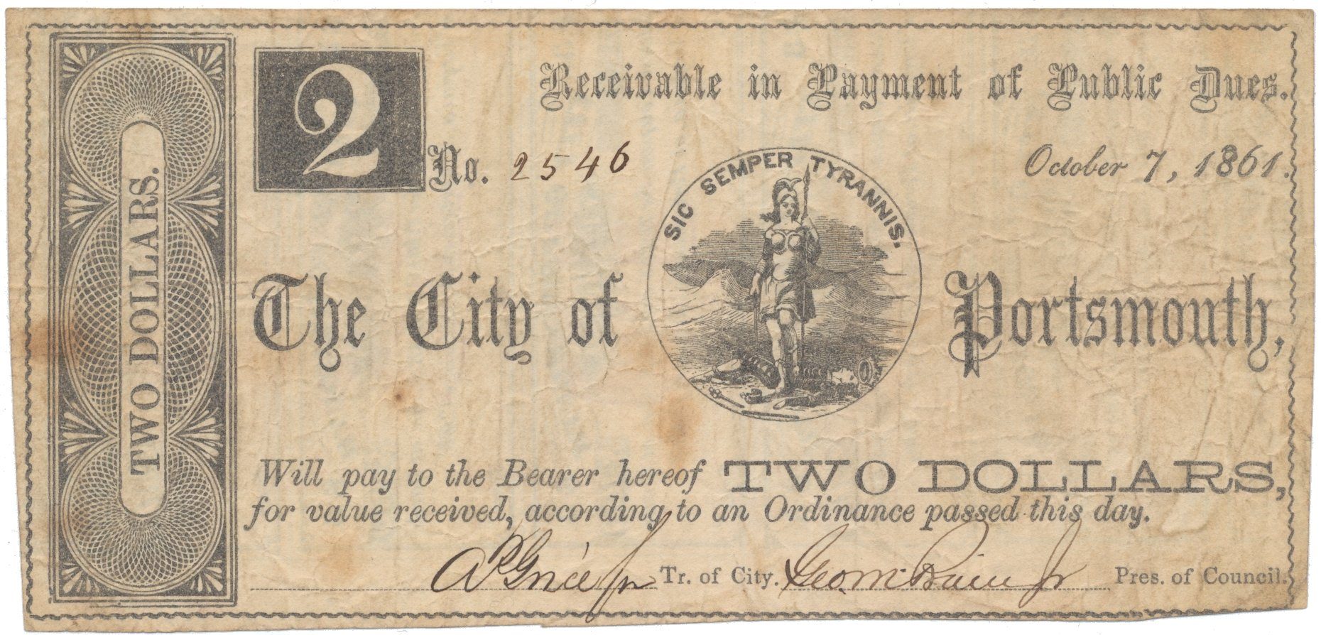 USA - Virginia, 2 Dollar 1861