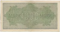 Německo, 1000 Mark 1922, vod. Mäander, červené 6-místné číslo, Ro.75g - fotografie 2