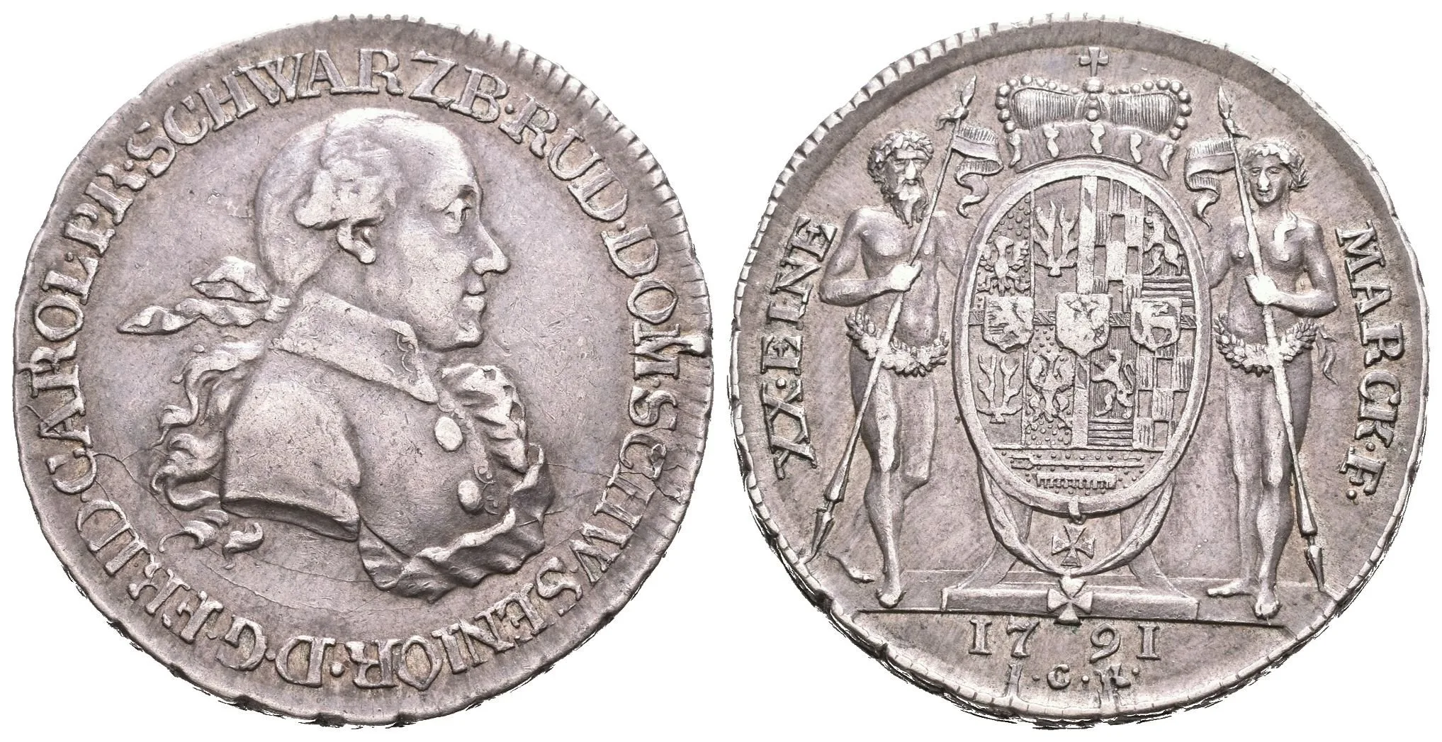1/2 Tolar 1791 ICK-Saalfeld, KM.46, J.20, — 1
