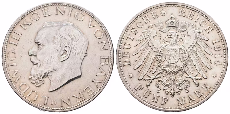 Bavorsko, 5 Marka 1914 D