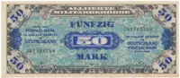 Okupační poukázky Allierte, 50 Mark 1944, tisk USA, 9-místný číslovač, Hej.AM6a
