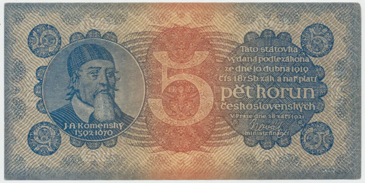 Československo, 5 Koruna 1921, série 8, Hej.18a