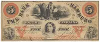 USA, South Carolina, Hamburg, The Bank of Hamburg, 5 Dollars 21. 7. 1860