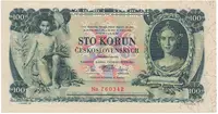 Československo, 100 Koruna 1931, perf. 1x SPECIMEN, Hej.25b1.S1