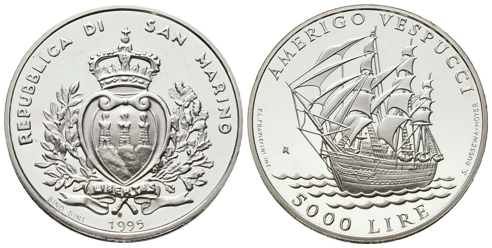 San Marino, 5000 Lir 1995 - Amerigo Vespucci