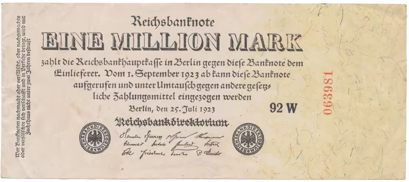 Německo, 1 Million Mark 1923, Ro.92c