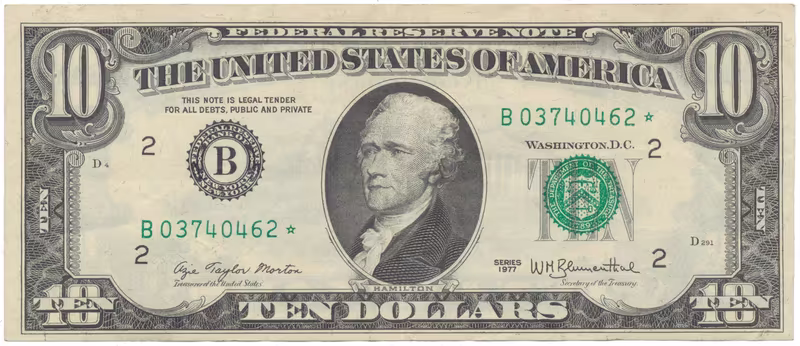 USA, 10 Dollars 1977, náhradní série *, Pick.464ar