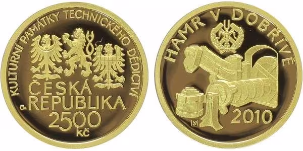 2500 Kč 2010 - Hamr v Dobřívě, PROOF, bez etue