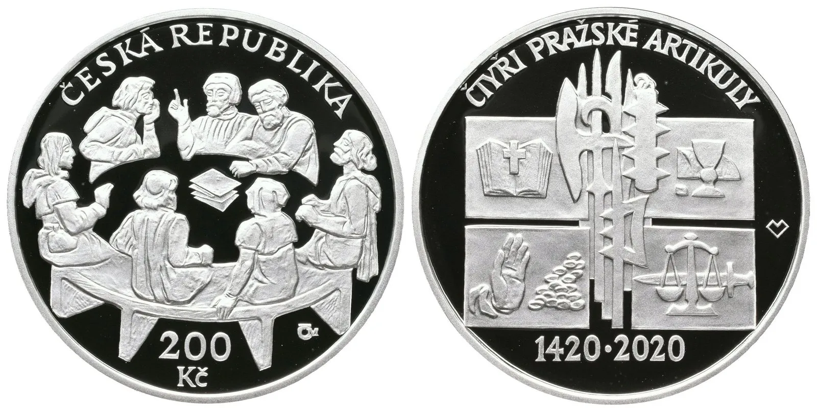 200 Kč 2020 - Čtyři pražské artikuly, PROOF