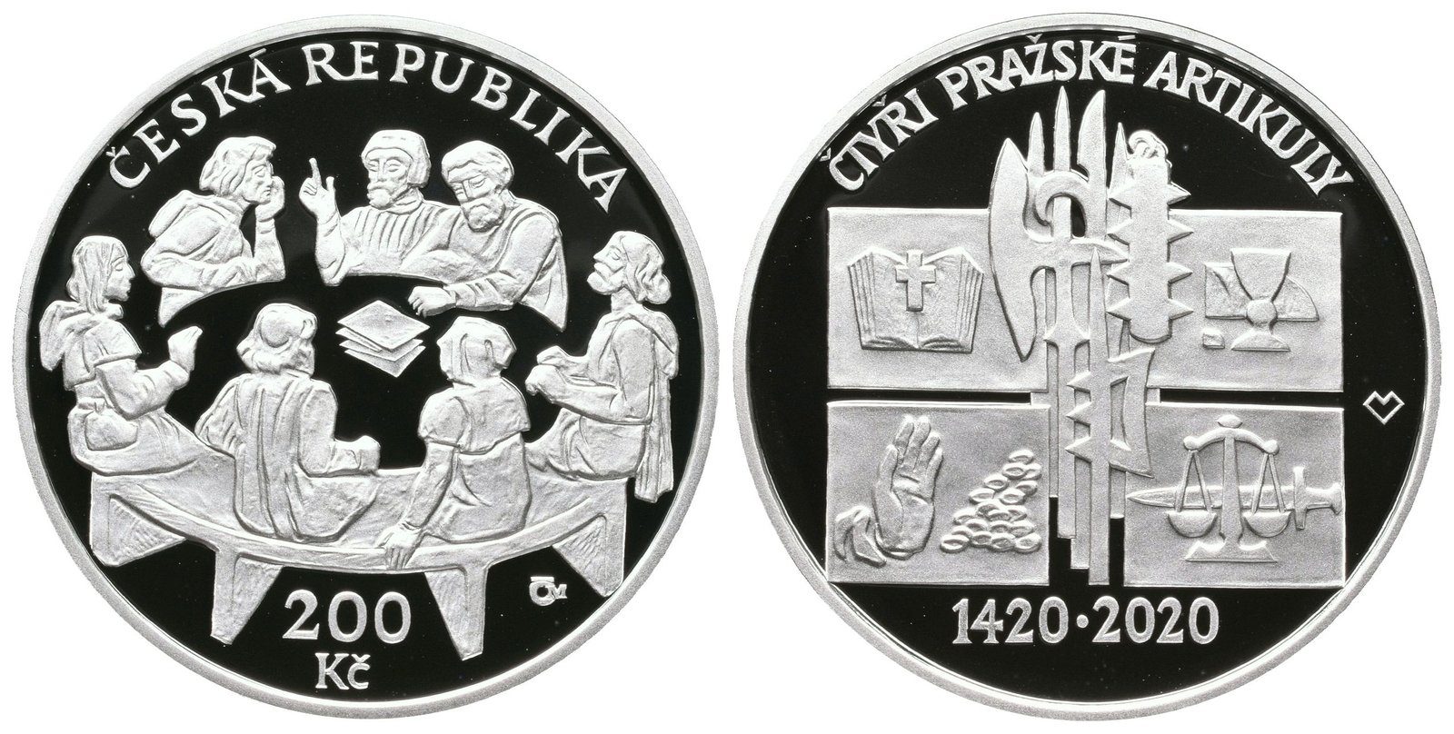 200 Kč 2020 - Čtyři pražské artikuly, PROOF
