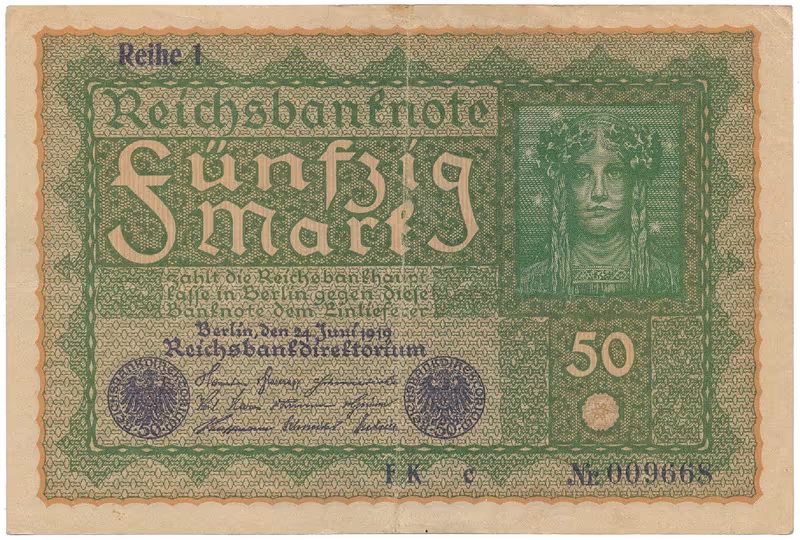 Německo, 50 Mark 1919, Reihe 1, Ro.62a