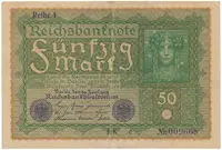 Německo, 50 Mark 1919, Reihe 1, Ro.62a