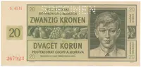20 Koruna 1944, série H, SPECIMEN, Hej.40c.S1