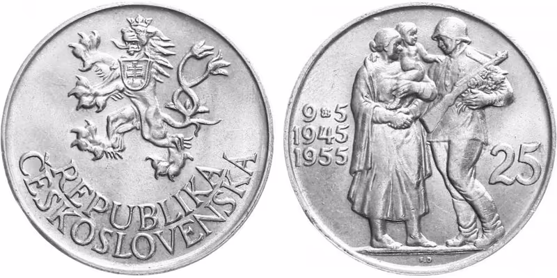 25 Kčs 1955 - 10. výročí osvobození Československa