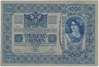 Rakousko - Uhersko, 1000 Koruna 1902, podtisk šedozelený, bez přetisku, Hej.RU5a