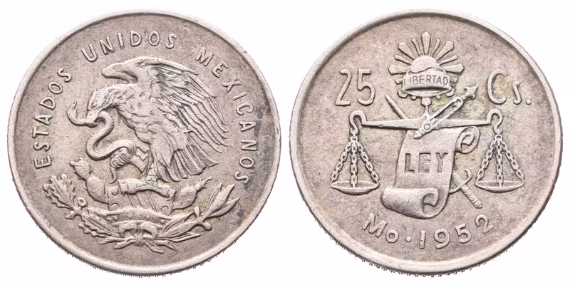 Mexiko, 25 Centavo 1952