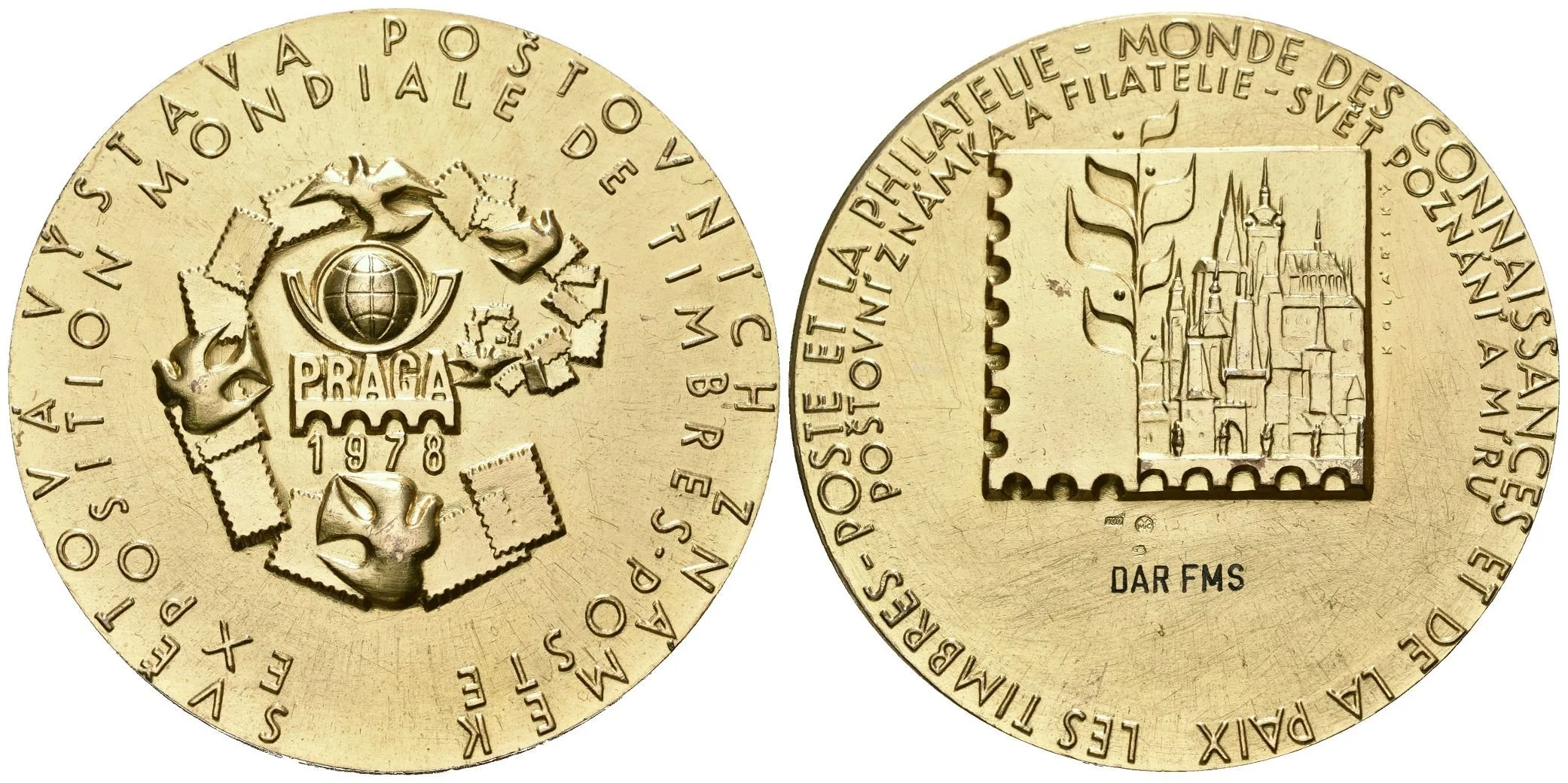 AR Medaile 1978 - Světová výstava poštovních známek PRAGA. — 1