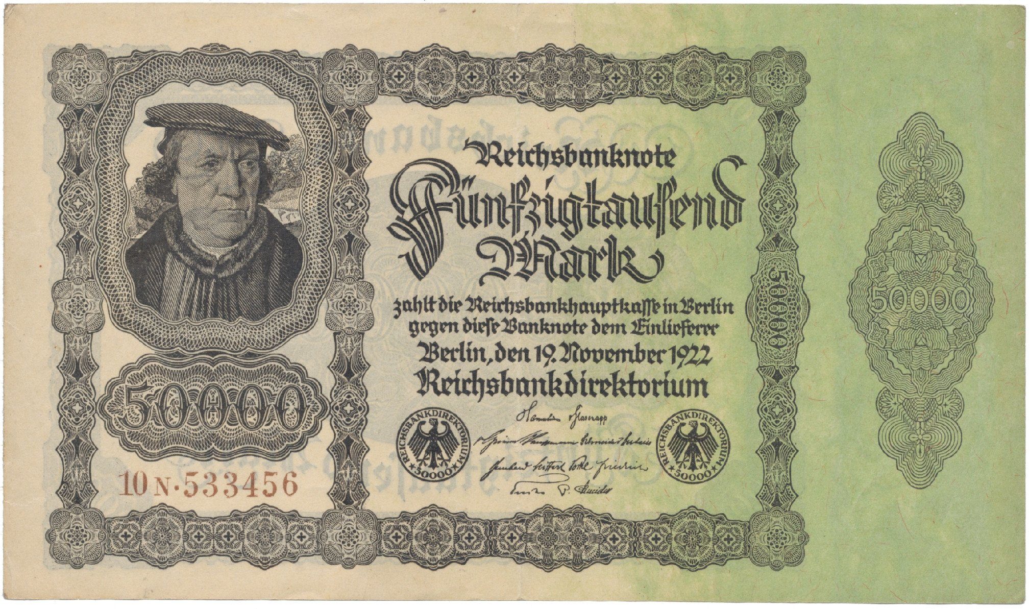 Německo, 50000 Mark 1922, Ro.79d