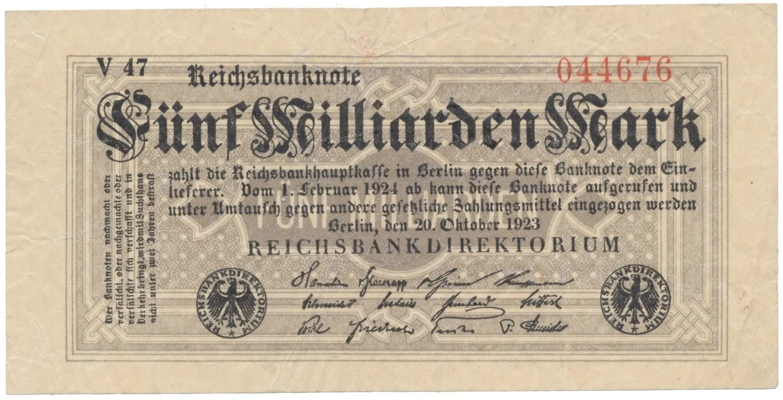 Německo, 5 Milliarden Mark 1923, Ro.120c