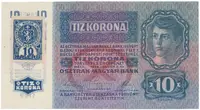 10 Koruna 1915 (1919), stříhaný kolek, Hej.1a