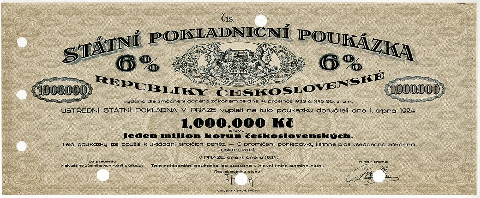 Státní pokladniční poukázky, 1919 - 1939 — 1