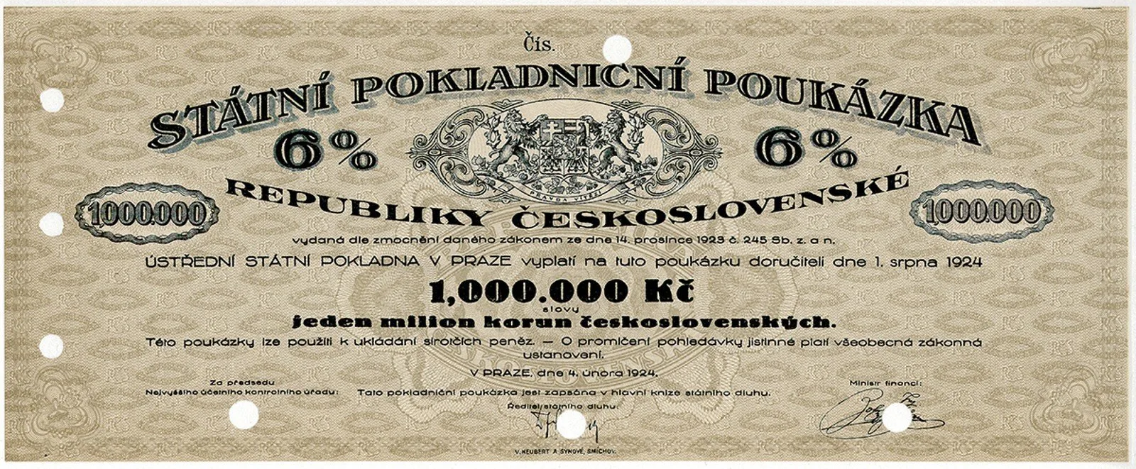 Státní pokladniční poukázky, 1919 - 1939 — 1