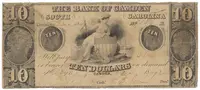 USA, South Carolina, Camden, The Bank of Camden, 10 Dollars 1. 12. 1849