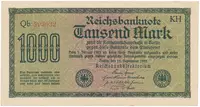 Německo, 1000 Mark 1922, vod. Achterstreifen, Ro.75o