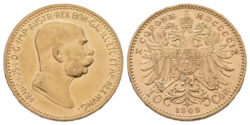 10 Koruna 1909, typ Marschall