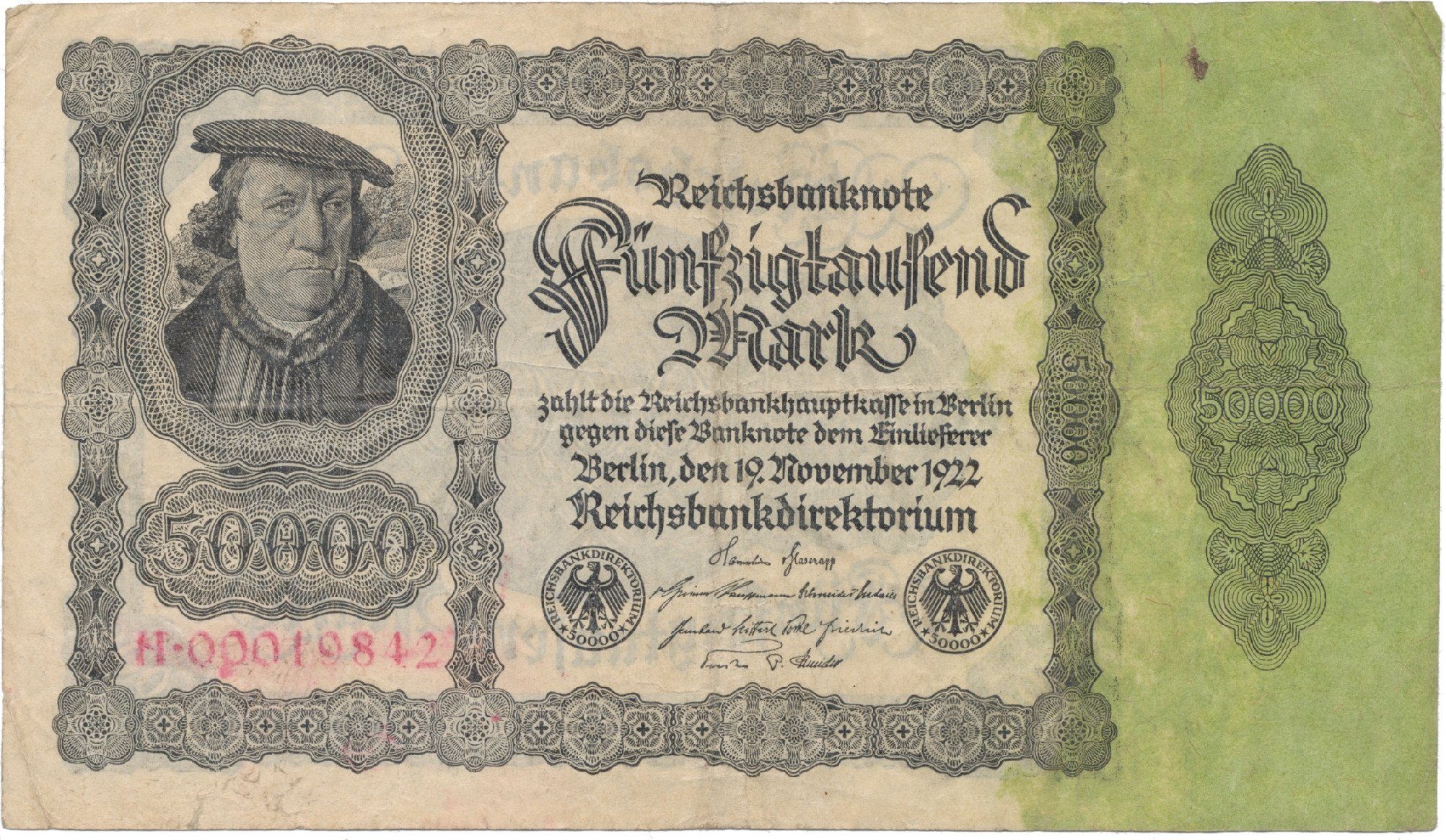 Německo, 50000 Mark 1922, Ro.079c