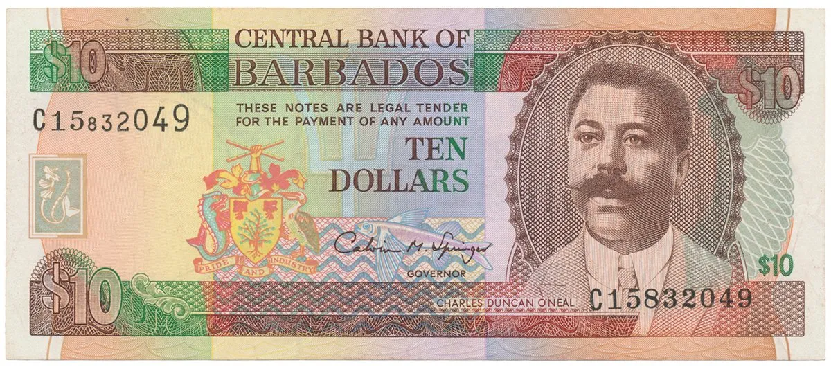 Barbados, 10 Dollars (1995), P.48