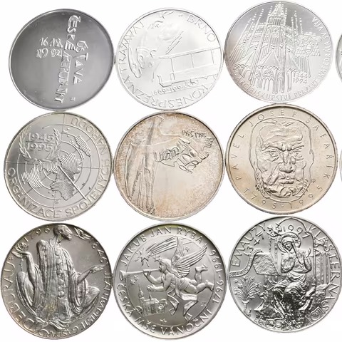 Soubor stříbrných mincí - 200 Kč 1993 - 1997 - Ústava až