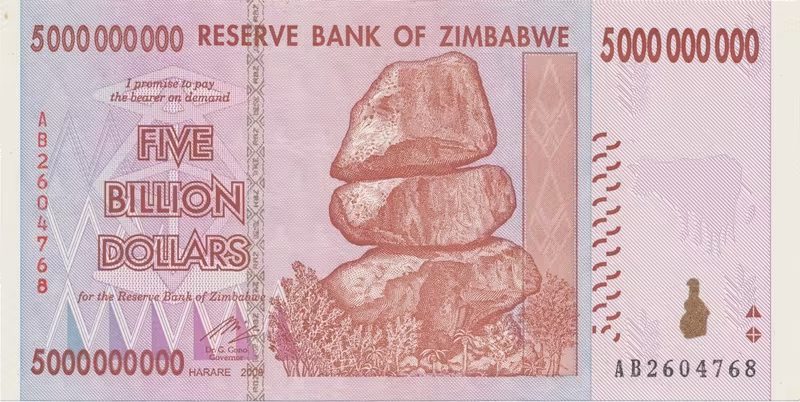 Zimbabwe, 5 Billion Dollars 2008, P.84