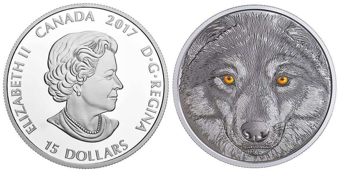 Kanada, 15 Dollars 2017 - In the Eyes of the Wolf
