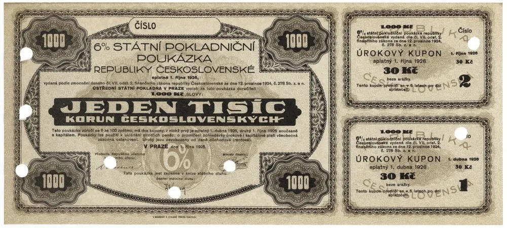 Státní pokladniční poukázky, 1919 - 1939 — 1
