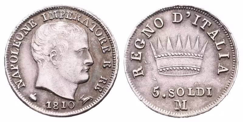 Francie - Italské království, 5 Soldi 1810 M