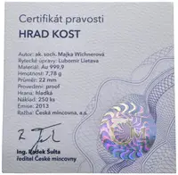 Medaile 2013 (Wichnerová, Lietava) - Hrad Kost. Au 0,999, 22 mm (7,78 g), kapsle, — 2