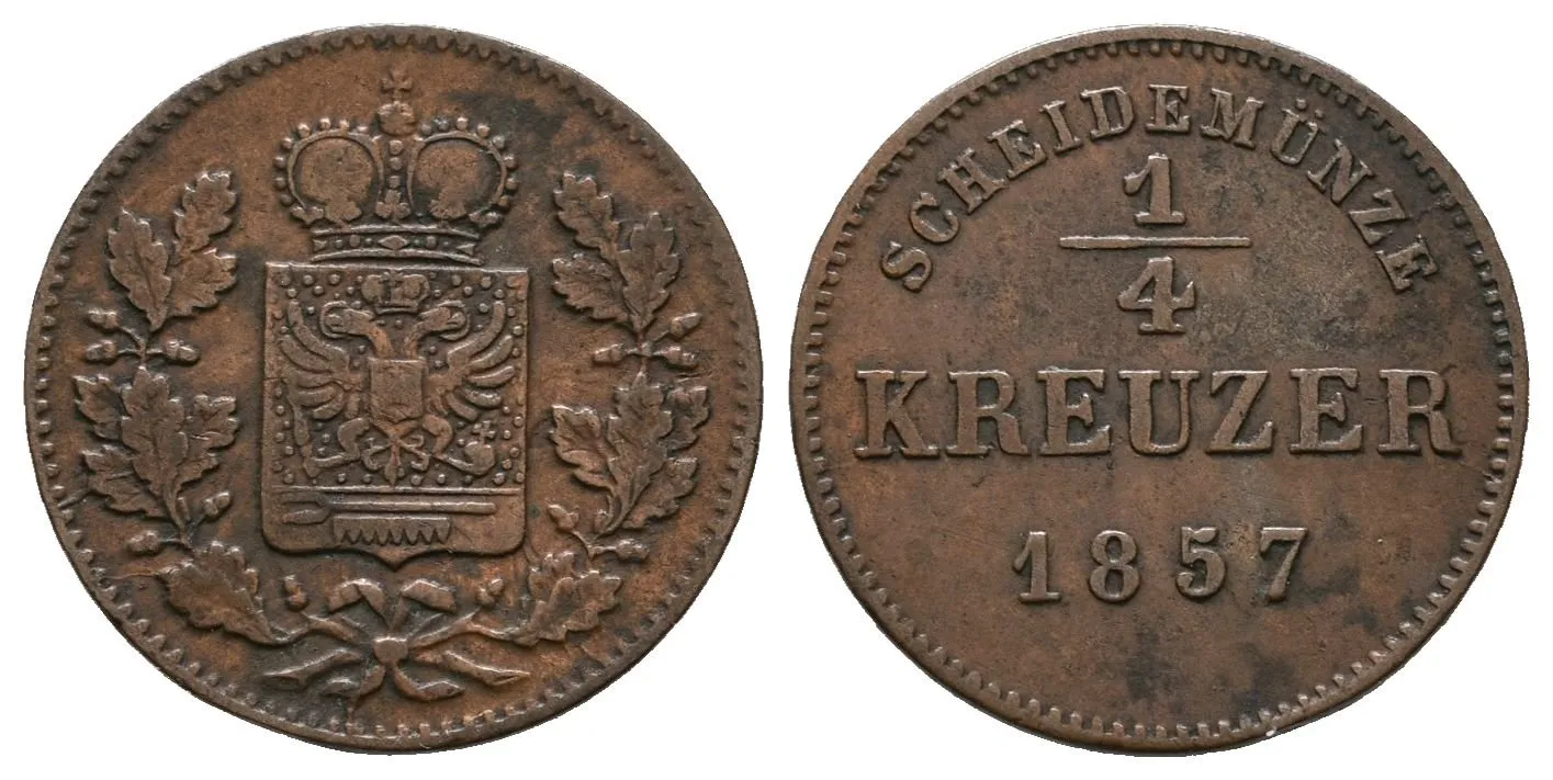 Schwarzburg-Rudolstadt, 1/4 Krejcar 1857