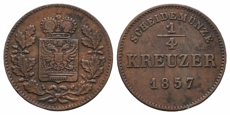 Schwarzburg-Rudolstadt, 1/4 Krejcar 1857