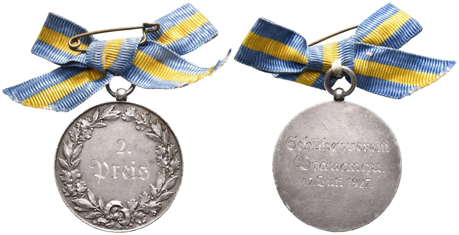 AR Medaile 1927 - II. Cena střeleckého spolku v Braunau. — 1