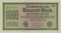 Německo, 1000 Mark 1922, vod. Vielecke, 6-místné číslo, Ro.75f